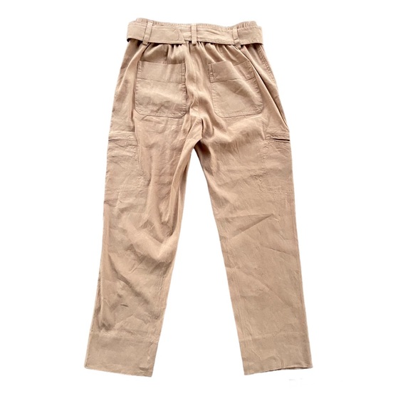 VINCE Belted Cropped Linen Blend Pants - Picture 5 of 11